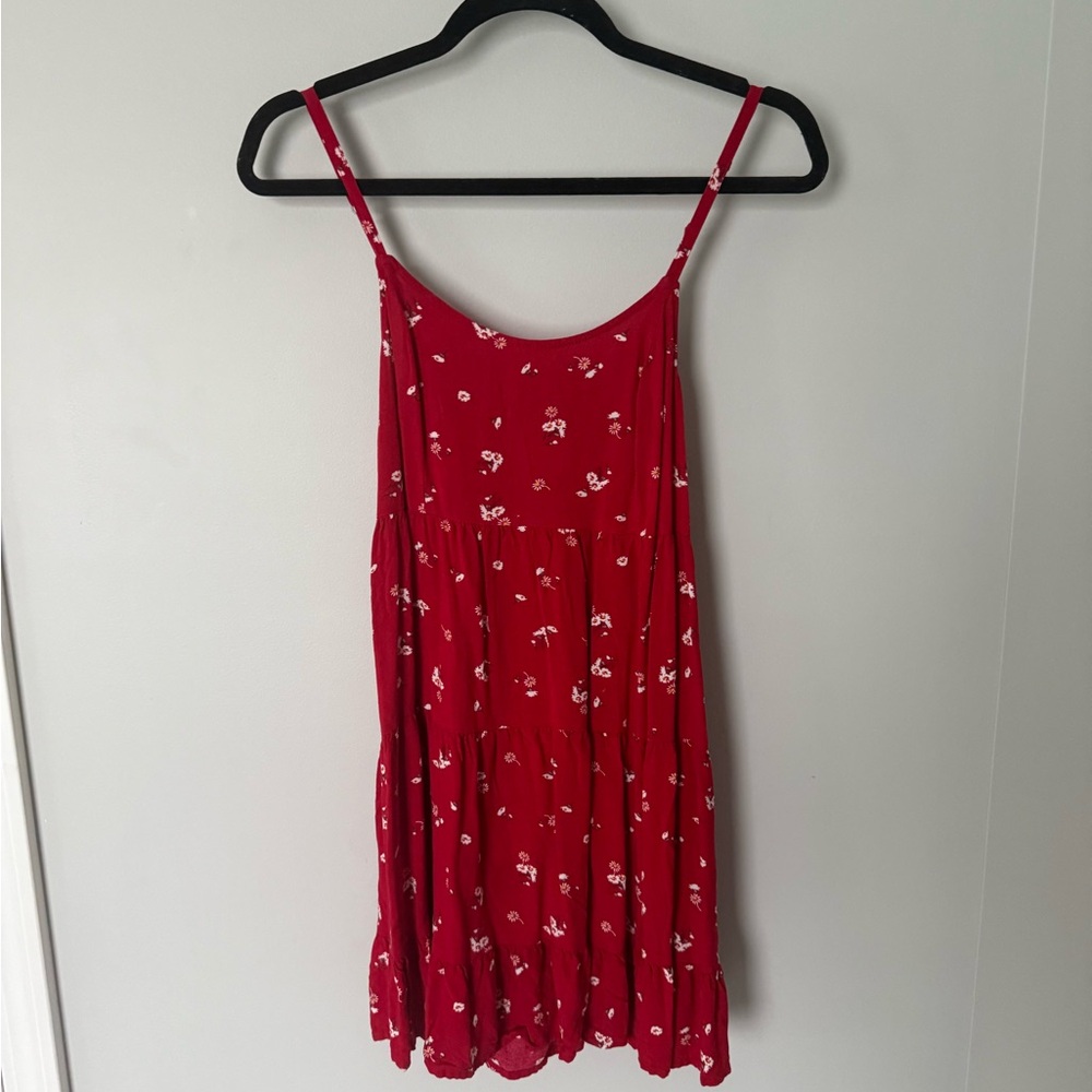 Hollister Red Floral Strappy Dress